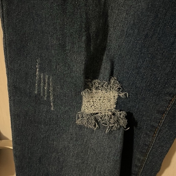 Distressed Dark Blue Jeans - Picture 3 of 6